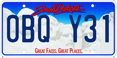 SD license plate 0BQY31