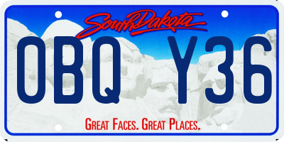 SD license plate 0BQY36