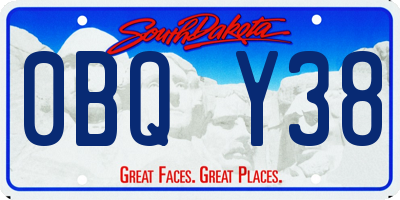 SD license plate 0BQY38