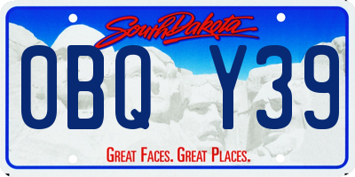 SD license plate 0BQY39