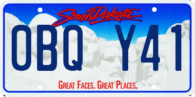 SD license plate 0BQY41