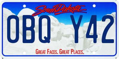SD license plate 0BQY42