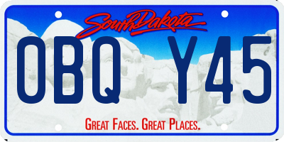 SD license plate 0BQY45
