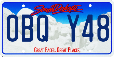 SD license plate 0BQY48