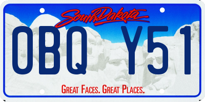 SD license plate 0BQY51