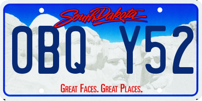 SD license plate 0BQY52