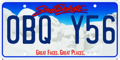 SD license plate 0BQY56