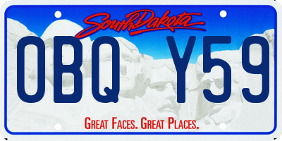 SD license plate 0BQY59