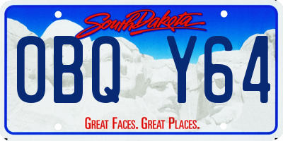 SD license plate 0BQY64