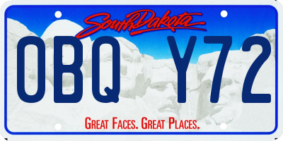 SD license plate 0BQY72