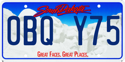 SD license plate 0BQY75