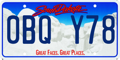 SD license plate 0BQY78