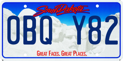 SD license plate 0BQY82
