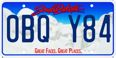 SD license plate 0BQY84