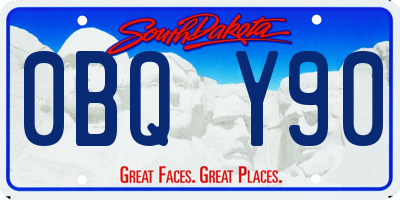 SD license plate 0BQY90