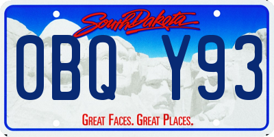 SD license plate 0BQY93