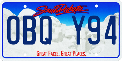 SD license plate 0BQY94