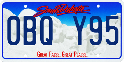 SD license plate 0BQY95