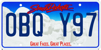 SD license plate 0BQY97