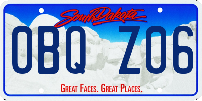 SD license plate 0BQZ06