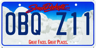 SD license plate 0BQZ11