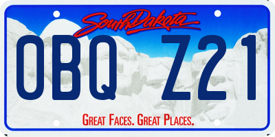 SD license plate 0BQZ21