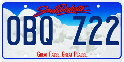 SD license plate 0BQZ22