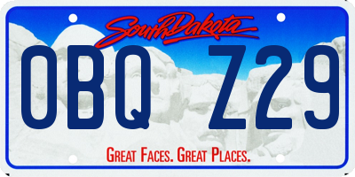 SD license plate 0BQZ29