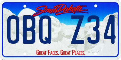 SD license plate 0BQZ34