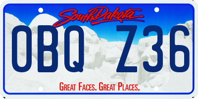 SD license plate 0BQZ36
