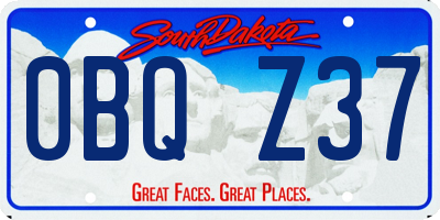 SD license plate 0BQZ37