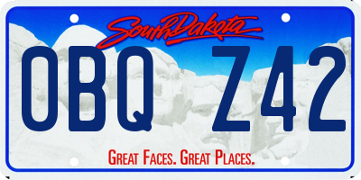 SD license plate 0BQZ42