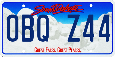 SD license plate 0BQZ44