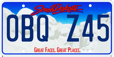 SD license plate 0BQZ45