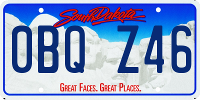 SD license plate 0BQZ46