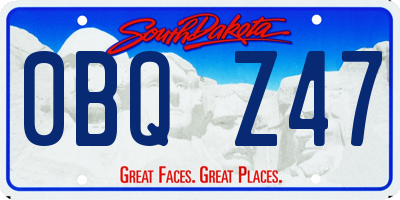 SD license plate 0BQZ47