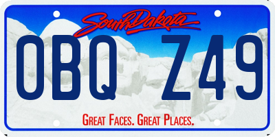 SD license plate 0BQZ49