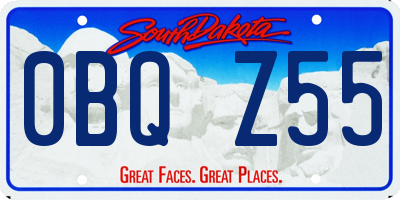 SD license plate 0BQZ55