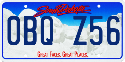 SD license plate 0BQZ56