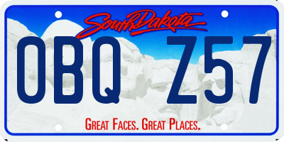SD license plate 0BQZ57