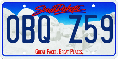 SD license plate 0BQZ59