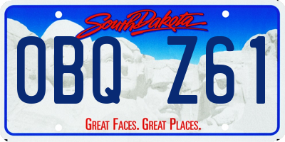 SD license plate 0BQZ61