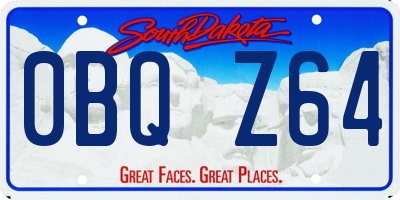 SD license plate 0BQZ64