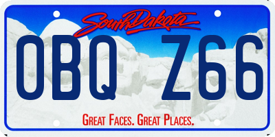 SD license plate 0BQZ66