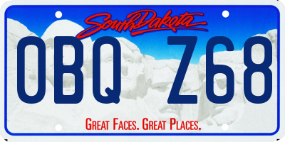 SD license plate 0BQZ68