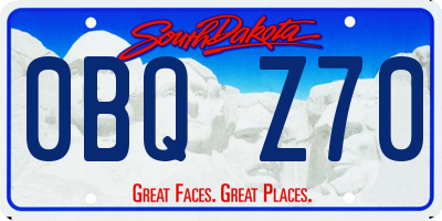 SD license plate 0BQZ70