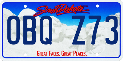 SD license plate 0BQZ73