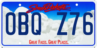 SD license plate 0BQZ76