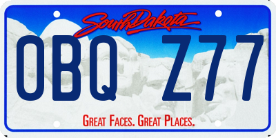 SD license plate 0BQZ77