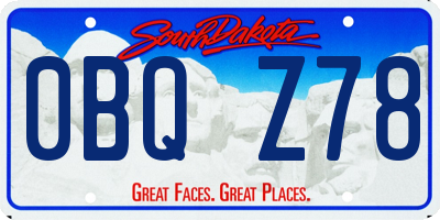 SD license plate 0BQZ78